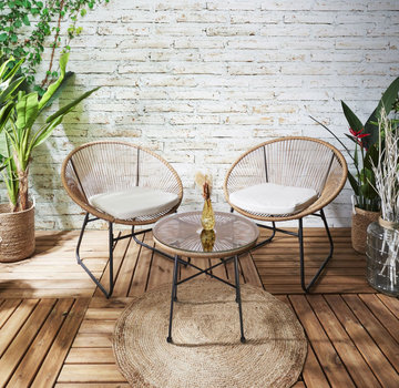 Home Deco Garden Lounge Set - 2 Chairs + 1 Table