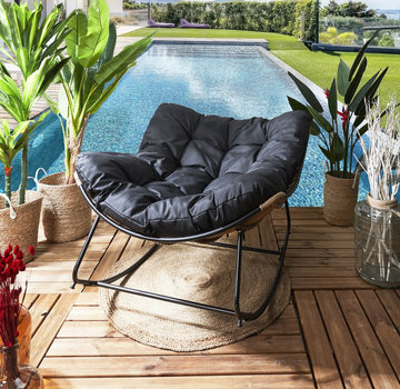 Home Deco Chaise longue - Chaise berçante - Noir