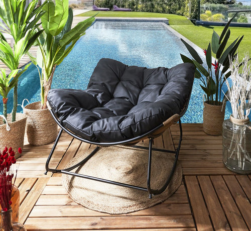 Home Deco Chaise longue - Chaise berçante - Noir