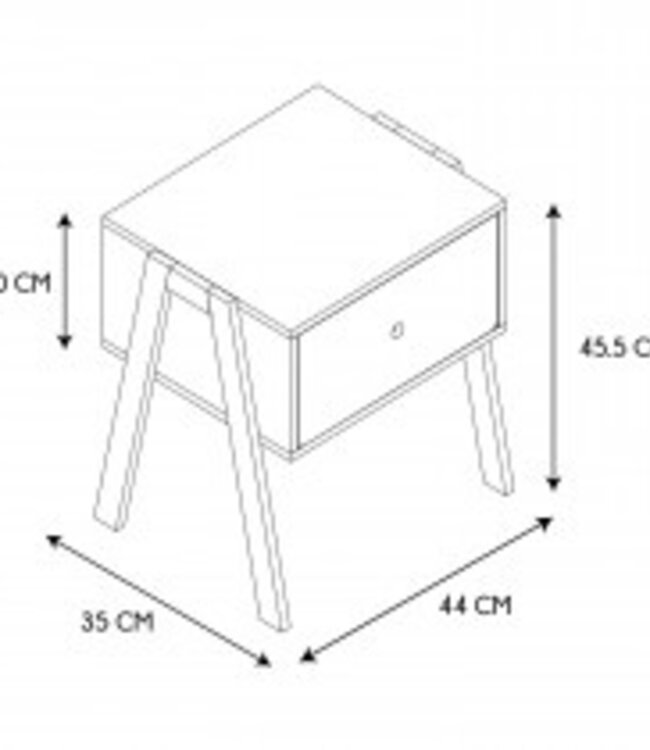 Scandinavisch Nachtkastje - Wit
