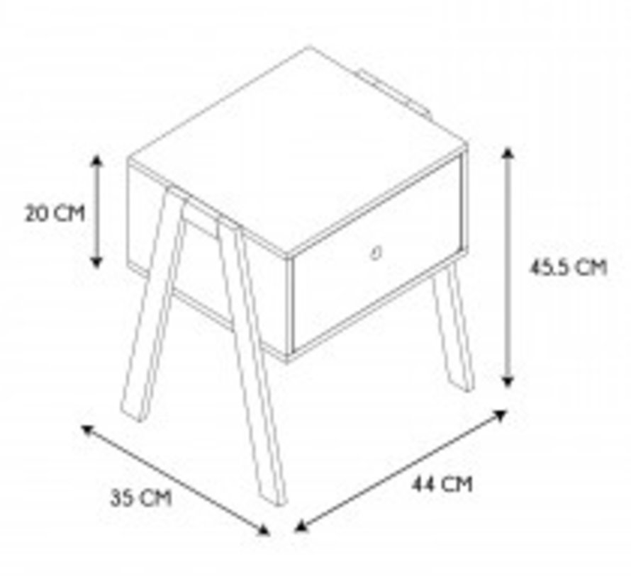 Table de Chevet Scandinave - Blanc