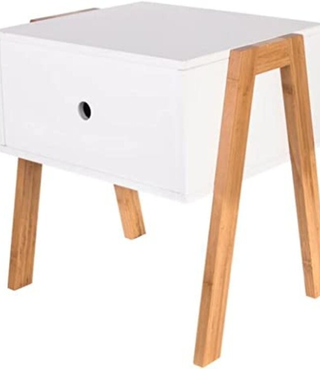 Scandinavian Bedside Table - White