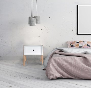 Home Deco Scandinavian Bedside Table - White