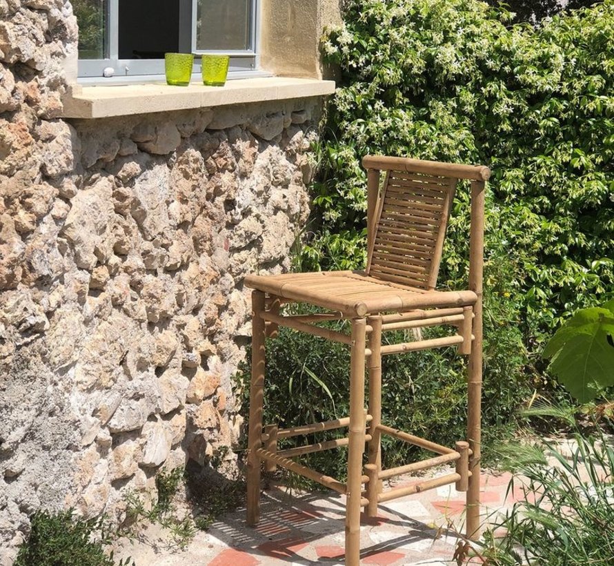 Chaise de bar Taman en bambou naturel - Bohème