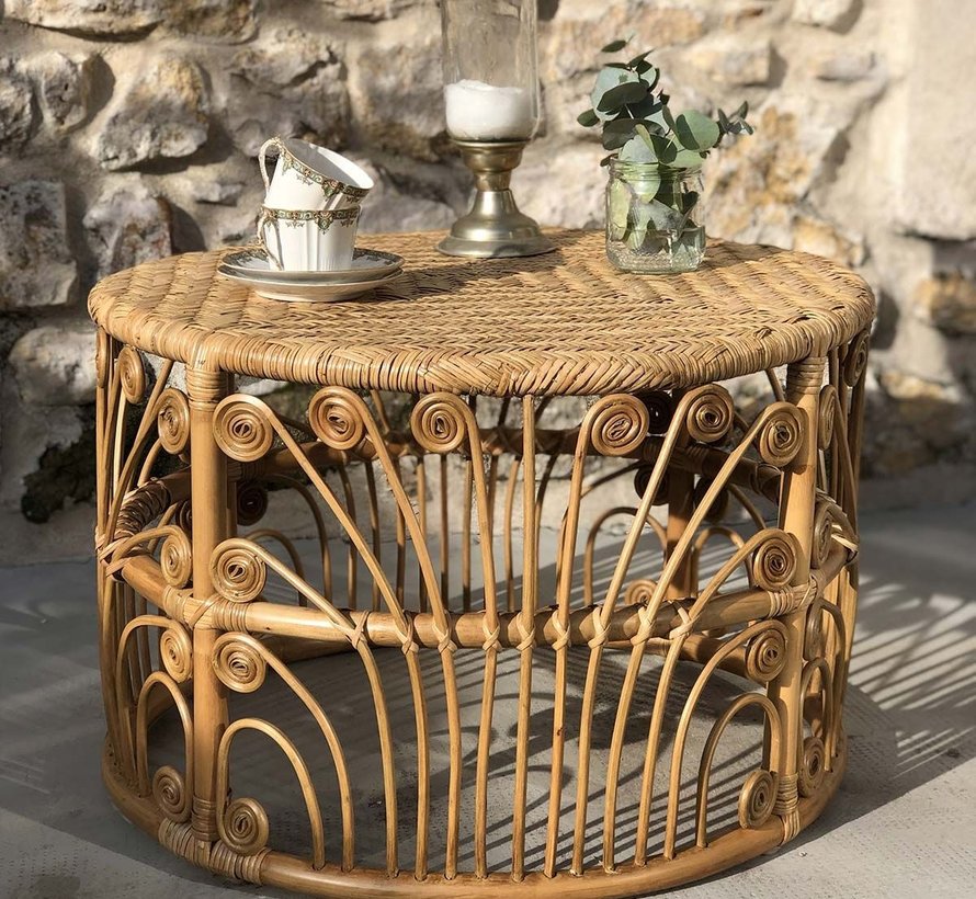 Round Coffee Table - Side Table - Bamboo