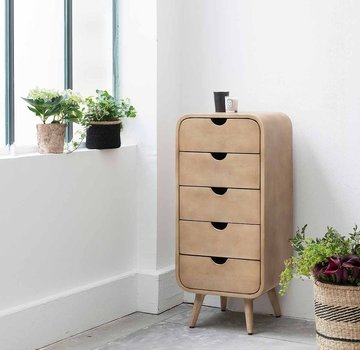 Decoclico Mango Wood Chest of Drawers - 5 Drawers