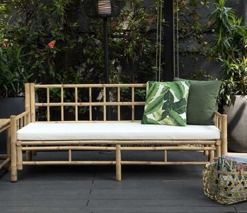 Decoclico Banc de jardin Taman en bambou naturel - Coussins inclus