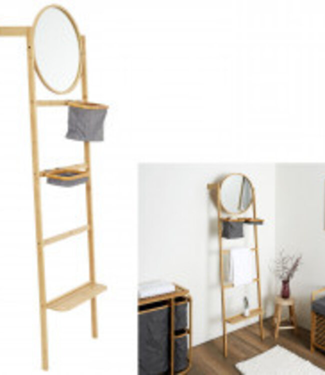Bamboo Mirror Shelf - 184 x 21 x 48.5cm - Natural