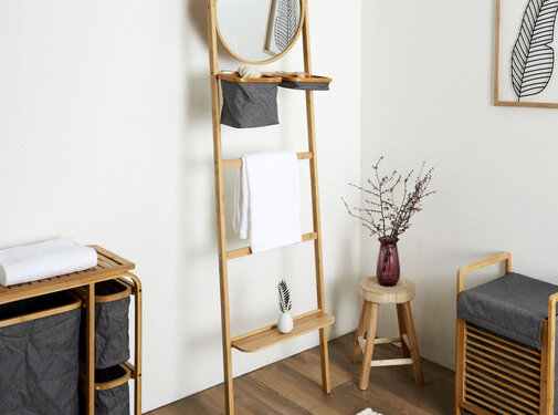 Home Deco Bamboo Mirror Shelf - 184 x 21 x 48.5cm - Natural