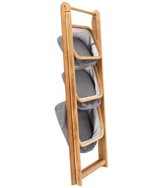 Bamboo Storage Rack - 3 Shelves - Grey