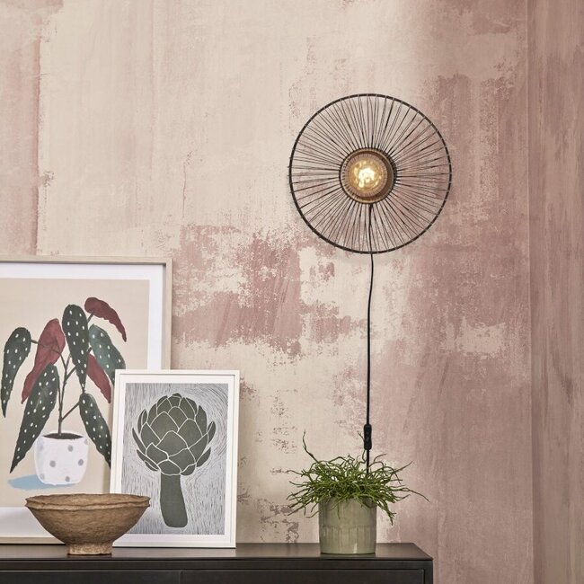 Wandlamp - Hokkaido - Textiel - Zwart - Good&Mojo