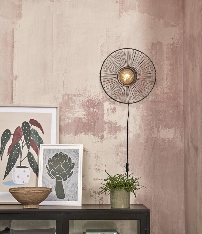Wandlamp - Hokkaido - Textiel - Zwart - Good&Mojo