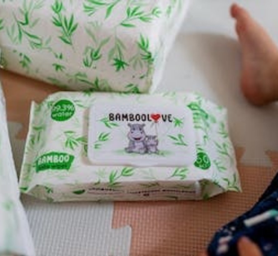 5-Pack Baby Wipes - Bamboo - Biodegradable - 99,3% Water - BambooLove