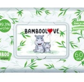 Bamboolove 5-Pack Lingettes bébé - Bambou - Biodégradables - 99,3% d'eau