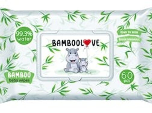 Bamboolove 5-Pack Lingettes bébé - Bambou - Biodégradables - 99,3% d'eau