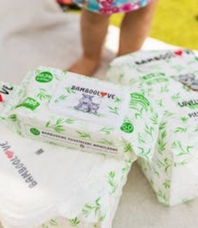 5-Pack Bamboe Babydoekjes - Biologisch afbreekbaar - 99,3% Water - BambooLove