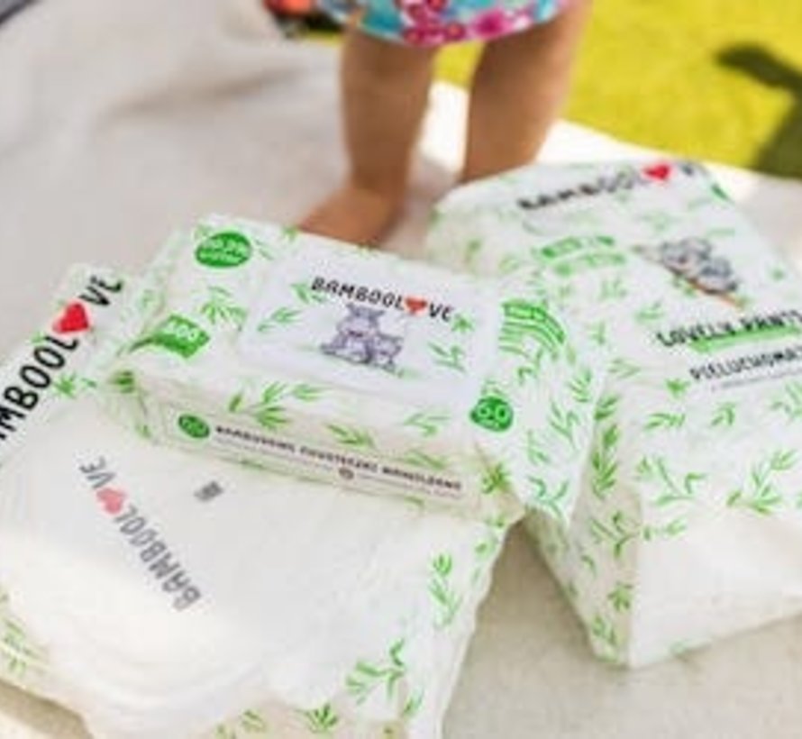 5-Pack Baby Wipes - Bamboo - Biodegradable - 99,3% Water - BambooLove