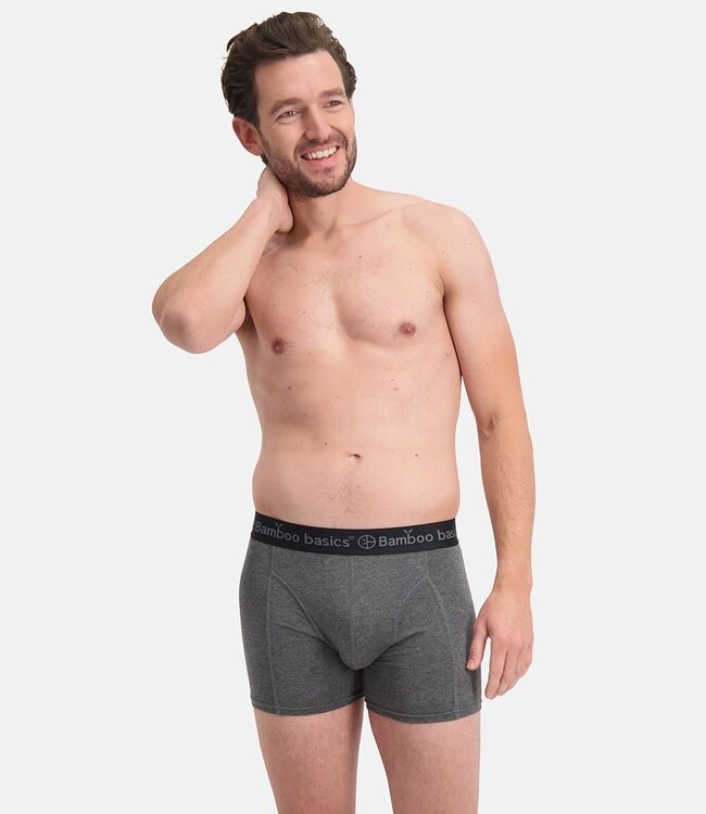 Bamboo Basics Boxershorts Rico –  Grijs blauw Rood   - (3-Pack)