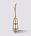  5Five Bamboo Standing Coat Rack - 4 Hooks - 3 Shelves