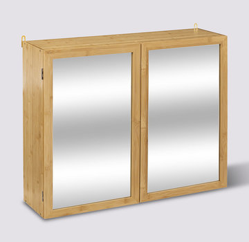  5Five Armoire à miroir double - Étagères ajustables - Naturel