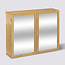Double Mirror Cabinet - Adjustable Shelves - Natural