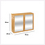 Double Mirror Cabinet - Adjustable Shelves - Natural