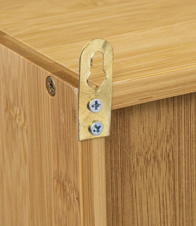 Double Mirror Cabinet - Adjustable Shelves - Natural