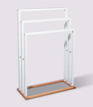  5Five Standing Towel Rack - 3 Arms - White