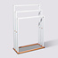 Standing Towel Rack - 3 Arms - White