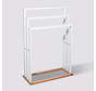 Standing Towel Rack - 3 Arms - White