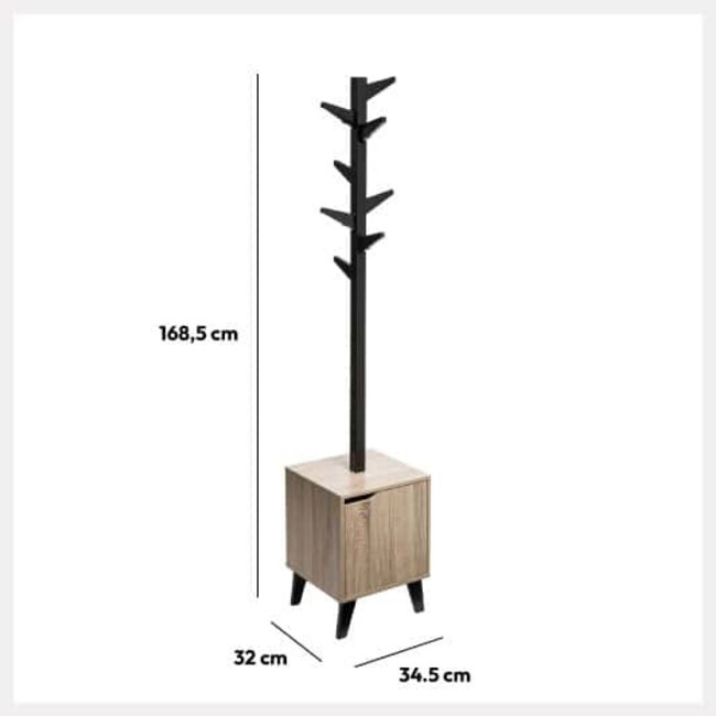 Coat Rack - Natural - Black
