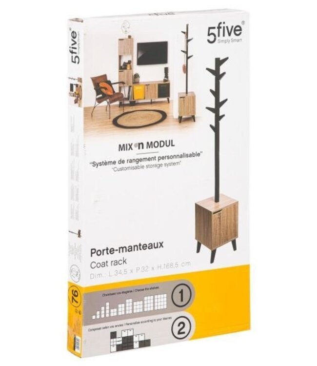 Coat Rack - Natural - Black