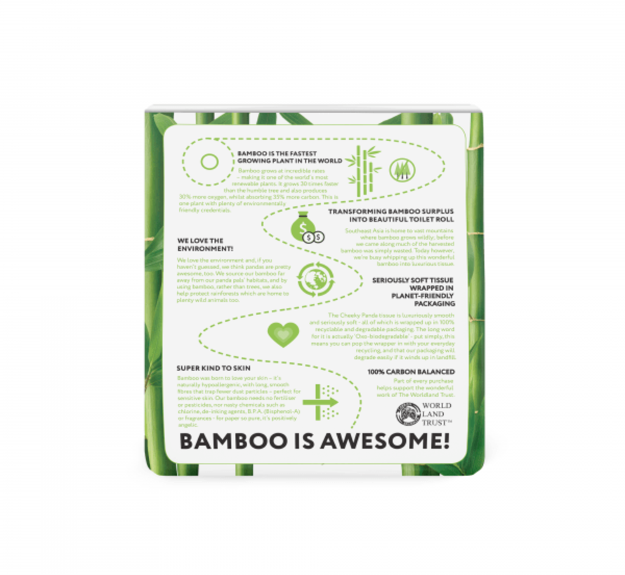 Bamboe Toiletpapier - 12 Rollen - 3 Laags - Vegan - Cheeky Panda