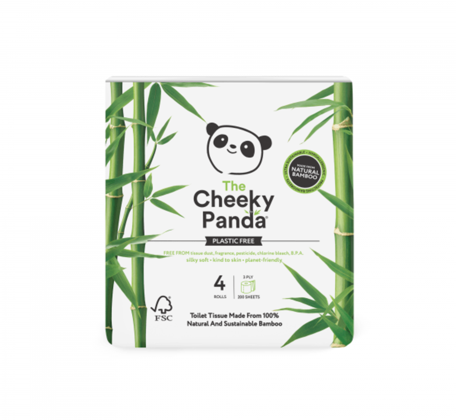 Bamboe Toiletpapier - 12 Rollen - 3 Laags - Vegan - Cheeky Panda