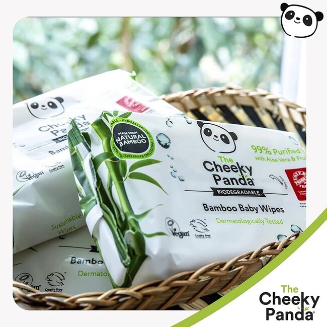 Weiche Bambus-Babytücher - 6er-Pack - natürliches gereinigtes Wasser - Cheeky Panda