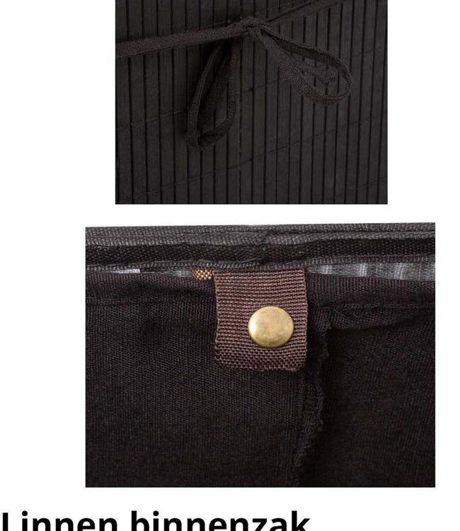 Black bamboo laundry basket - 40 x 30 x 50 cm - 60 liters