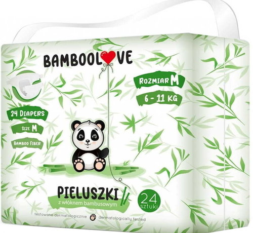 Bamboolove Paquet de 3 couches jetables en bambou - Taille M - 6-11 kg - BambooLove