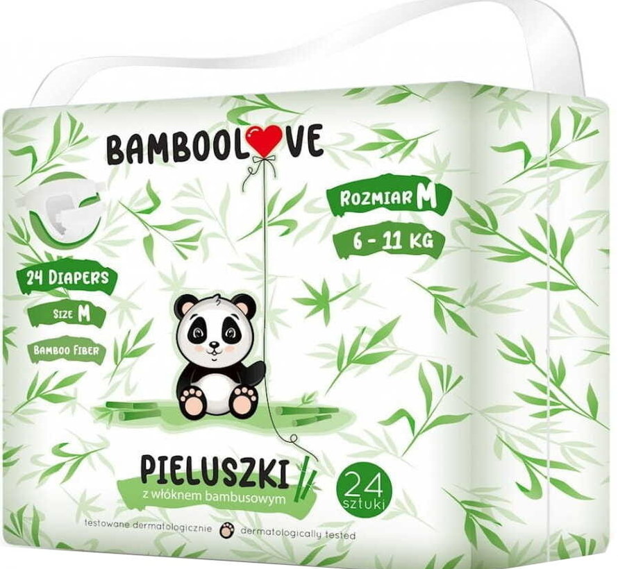 BambooLove Wegwerpluiers van Maat M - 6-11 kg - 3-Pack - 72 Stuks