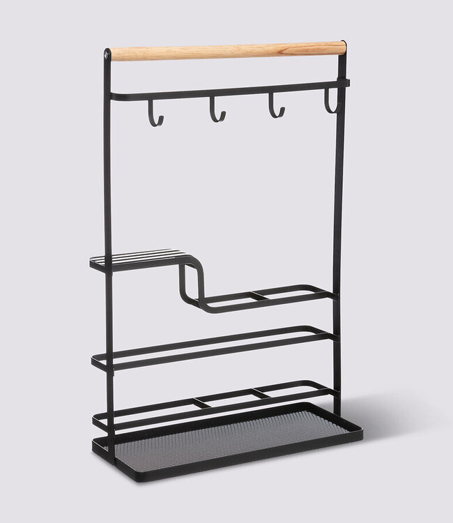 Zwarte Keuken Organizer voor Efficiënte Opbergruimte - Five