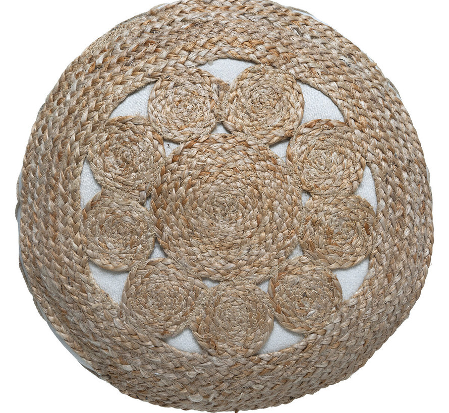 Coussin de sol élégant en jute ajouré 43x18 cm - Atmosphera