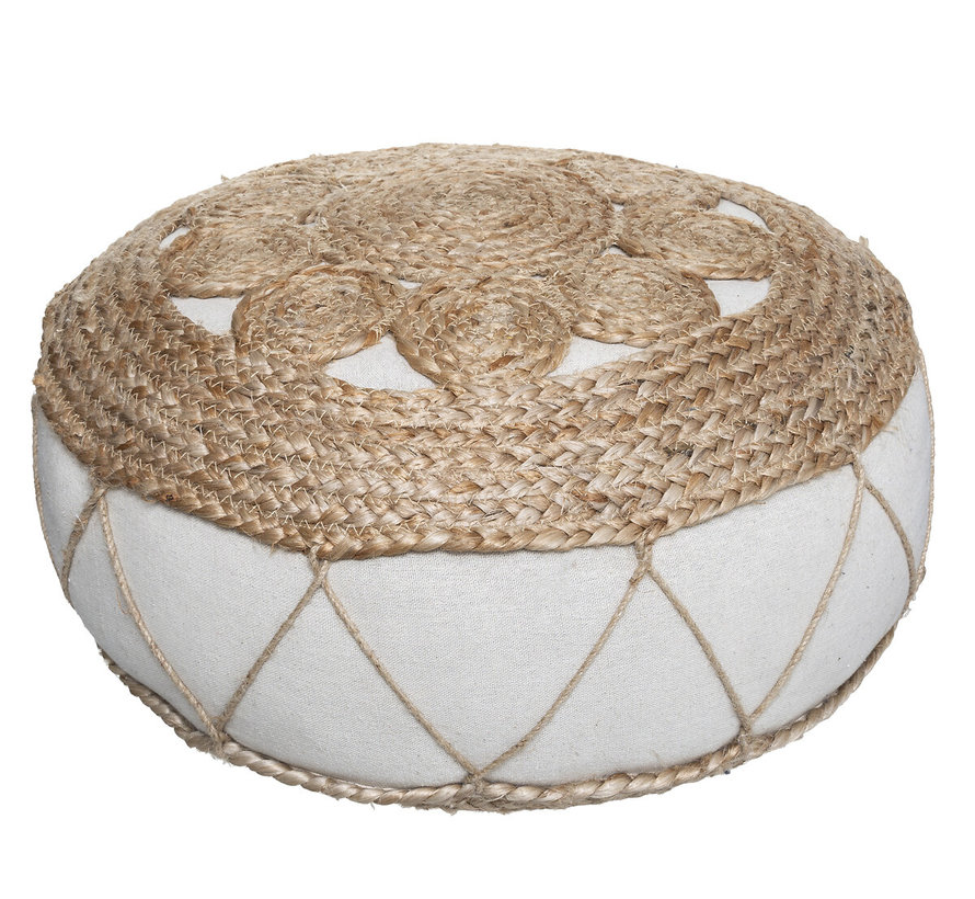 Stylish Openwork Jute Floor Cushion 43x18 cm - Atmosphera