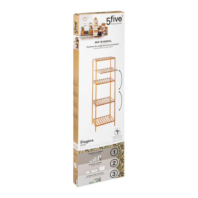 Bamboe Opbergrek met 5 Lagen voor Extra Opbergruimte - Five