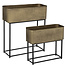 Set of 2 gold colored planters - Height 51 cm - Stylish and practical - Atmosphera