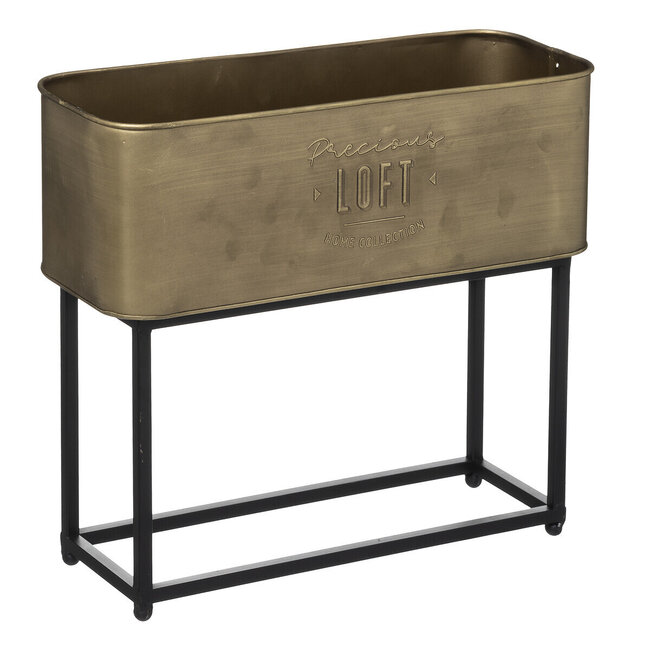 Set of 2 gold colored planters - Height 51 cm - Stylish and practical - Atmosphera