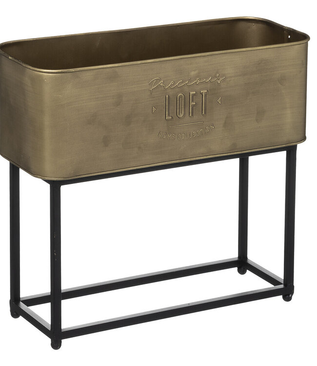 Set of 2 gold colored planters - Height 51 cm - Stylish and practical - Atmosphera