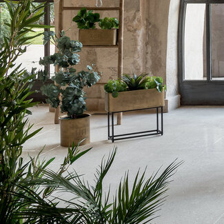 Atmosphera Set of 2 Planters - Gold color - H51 cm