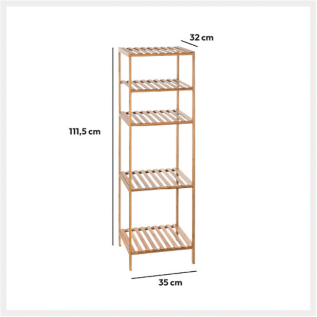 Bamboe Opbergrek met 5 Lagen voor Extra Opbergruimte - Five