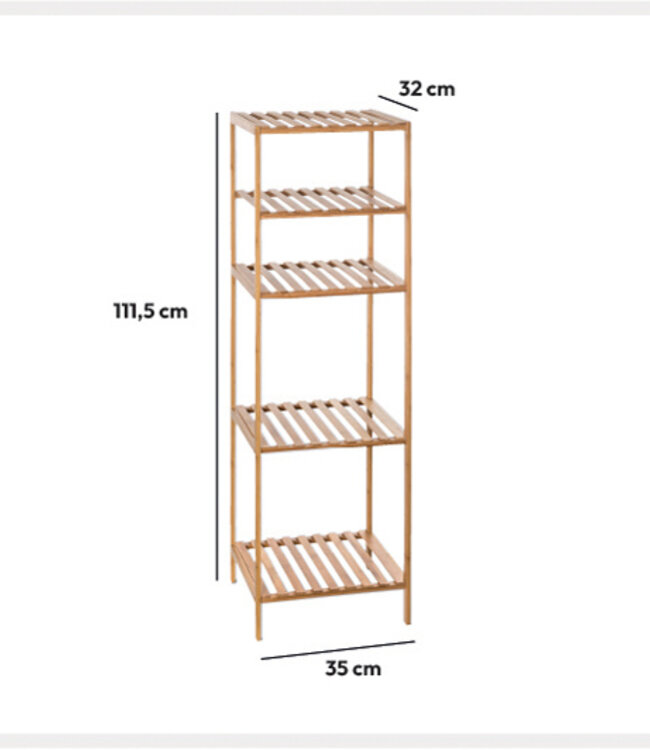 Bamboo Storage Rack with 5 Layers for Extra Storage Space - Five