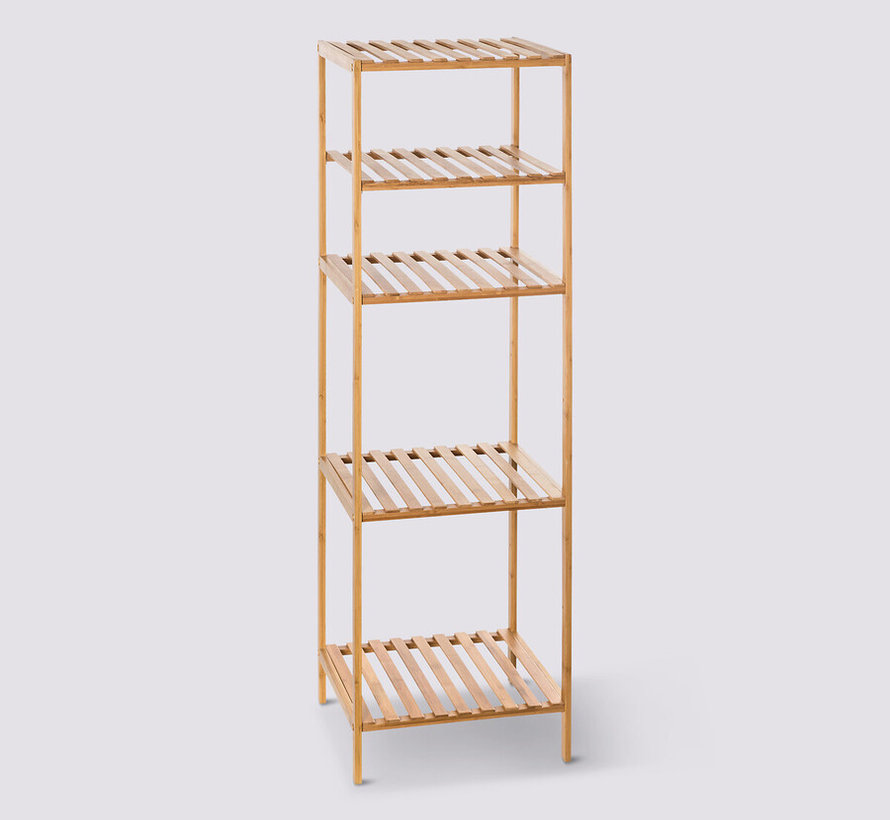 Bamboo Storage Rack with 5 Layers for Extra Storage Space - Five