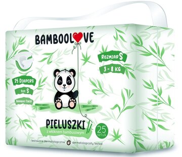 Bamboolove 3-Pack Bamboe Wegwerpluiers -75 Stuks -  Maat S - 3-8 kg